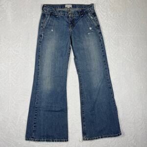VTG Y2K Abercrombie and Fitch Low Rise Flare Bootcut Jeans Women 4 Distressed